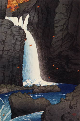 Souvenirs of My Travels, 1st Series : Yuhi Waterfall in Shiobara [Hasui Kawase, 1920, from Kawase Hasui 130th Anniversary Exhibition Catalogue]