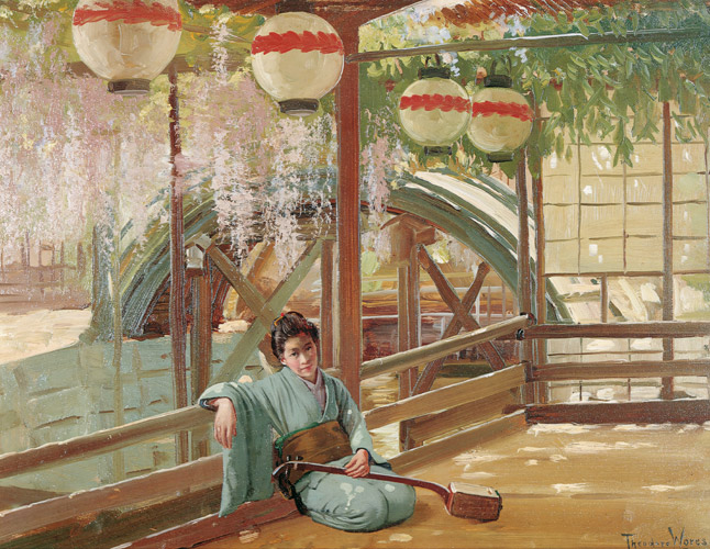 A Japanese Bridge [Theodore Wores, 1892, from The Art of Theodore Wores: Japan’s Beauty Comes Home]