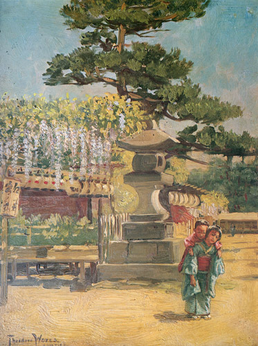 Wistaria at the Temple Garden of Kameido, Tokyo [Theodore Wores, 1896, from The Art of Theodore Wores: Japan’s Beauty Comes Home]