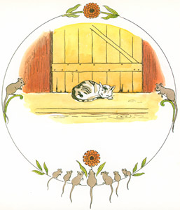 Plate 3 (Little little cat) [Elsa Beskow,  from Tale of the Little Little Old Woman] Thumbnail Images