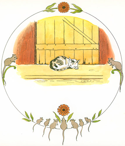 Plate 3 (Little little cat) [Elsa Beskow,  from Tale of the Little Little Old Woman]