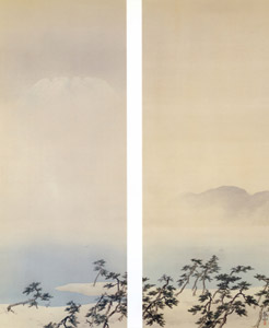 Mt. Fuji seen from Miho [Kanzan Shimomura, c.1927, from TAIKAN and KANZAN] Thumbnail Images