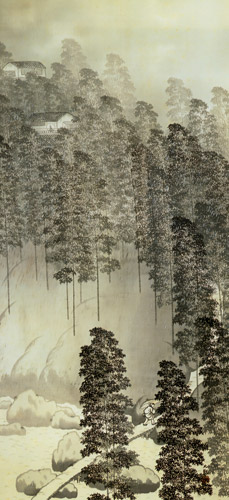 竹雨図 [横山大観, 1915年, 大観と観山展 より] パブリックドメイン画像 