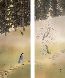 Spring in Mountain Temple [Kanzan Shimomura, 1915, from TAIKAN and KANZAN] Thumbnail Images