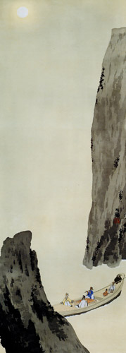 赤壁の月 [横山大観, 1913年, 大観と観山展 より] パブリックドメイン画像 