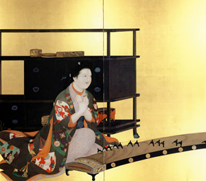 Beauties of the Genroku Era (Left) [Kanzan Shimomura, 1899, from TAIKAN and KANZAN] Thumbnail Images
