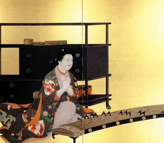 Beauties of the Genroku Era (Left) [Kanzan Shimomura, 1899, from TAIKAN and KANZAN]
