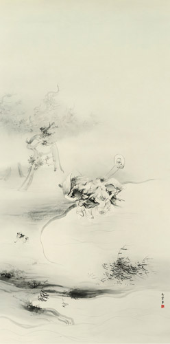 漁夫 [横山大観, 1895年, 大観と観山展 より] パブリックドメイン画像 