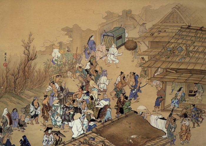 辻説法 [下村観山, 1892年, 大観と観山展 より] パブリックドメイン画像 
