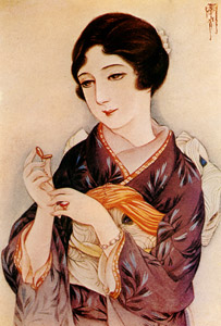 Untitled (Woman Holding Locket) [Kashō Takabatake, 1931, from Kashō Takabatake Masterpiece Collection] Thumbnail Images