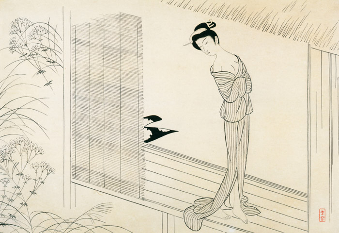 Osen (Engawa) [Komura Settai,  from Hanga Geijutsu no.146]