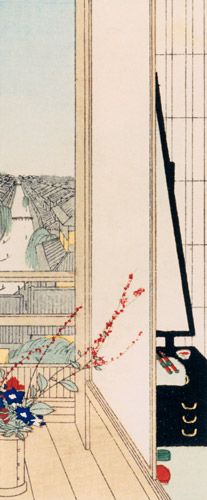 Inside Front Cover from Yūri by Izumi Kyōka (Left) [Komura Settai,  from Hanga Geijutsu no.146]