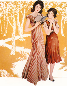 Girls Going among the Trees [Kashō Takabatake, 1932-1933, from Kashō Takabatake Masterpiece Collection] Thumbnail Images