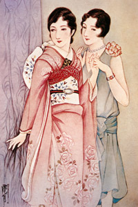 Untitled (Woman in Kimono and Woman in Western Clothes) [Kashō Takabatake, 1931, from Kashō Takabatake Masterpiece Collection] Thumbnail Images