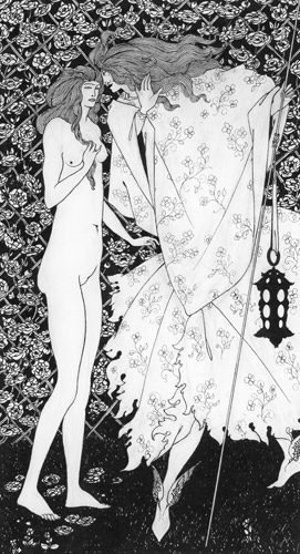 神秘の薔薇園 [オーブリー・ビアズリー, 1894年, ウィンスロップ・コレクションより] パブリックドメイン画像 