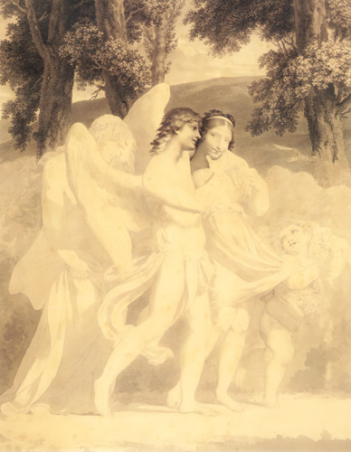 愛が無垢を誘惑し、快楽が導き、悔恨が続く [ピエール＝ポール・プリュードン, 1810年, ウィンスロップ・コレクションより] パブリックドメイン画像 