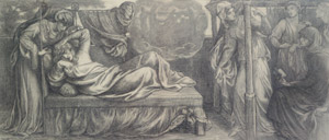Study for Predella No. 1, for Dante’s Dream: Dante Dreaming [Dante Gabriel Rossetti, 1879, from Winthrop Collection of the Fogg Art Museum] Thumbnail Images