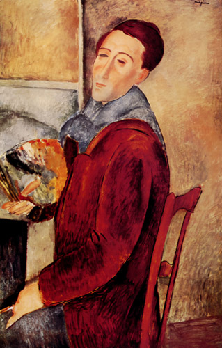 Selfportrait [Amedeo Modigliani, 1919, from Catalogue de l’Exposition Amedeo Modigliani]
