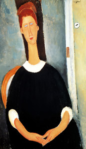白い襟のジャンヌ・エビュテルヌ [アメデオ・モディリアーニ, 1919年, 「モディリアーニ展」カタログより]のサムネイル画像