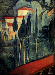 南仏風景 [アメデオ・モディリアーニ, 1919年, 「モディリアーニ展」カタログより]のサムネイル画像