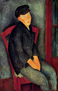 若い男の坐像 [アメデオ・モディリアーニ, 1918年, 「モディリアーニ展」カタログより]のサムネイル画像