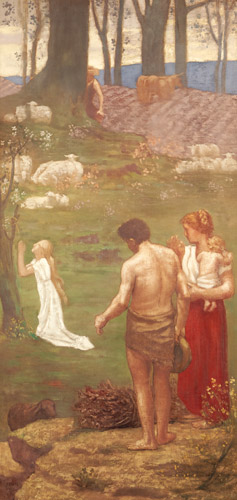 St. Genevieve as a Child at Prayer [Pierre Puvis de Chavannes, from Winthrop Collection of the Fogg Art Museum]