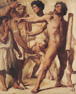 Studies for “The Martyrdom of St. Symphorien” (Lictors, Stone-Thrower, and Spectator) [Jean-Auguste-Dominique Ingres, 1833, from Winthrop Collection of the Fogg Art Museum] Thumbnail Images