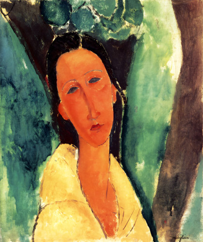 ハンカ・ズボロフスカ夫人の肖像 [アメデオ・モディリアーニ, 1918年, 「モディリアーニ展」カタログより] パブリックドメイン画像 