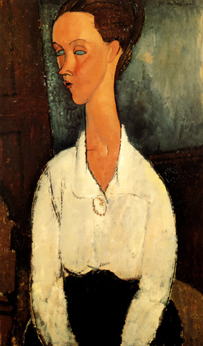 Portrait of Lunia Czechowska [Amedeo Modigliani, 1917, from Catalogue de l’Exposition Amedeo Modigliani]