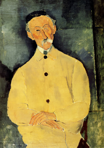 ルプートル氏の肖像 [アメデオ・モディリアーニ, 1916年, 「モディリアーニ展」カタログより] パブリックドメイン画像 