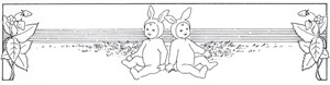 挿絵13 (うさぎのコスチュームを着た子供たちとイチゴ） [ジビュレ・フォン オルファース, うさぎのくにへより]のサムネイル画像