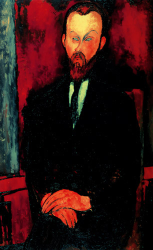 ウィールホルスキー伯爵の肖像 [アメデオ・モディリアーニ, 1916-1918年, 「モディリアーニ展」カタログより] パブリックドメイン画像 