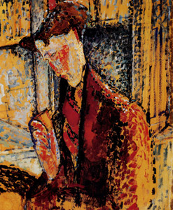 またはフランク・ビュルティ＝アヴィランの肖像のための習作 [アメデオ・モディリアーニ, 1914年, 「モディリアーニ展」カタログより]のサムネイル画像