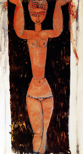 Caryatid [Amedeo Modigliani, 1913, from Catalogue de l’Exposition Amedeo Modigliani]