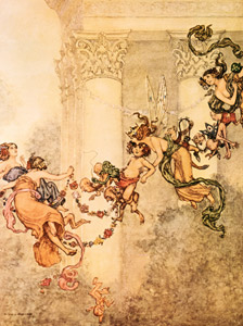 夏の夜の夢の挿絵3 [ウィリアム・ヒース・ロビンソン, 1914年, The Fantastic Paintings of Charles & William Heath Robinsonより]のサムネイル画像