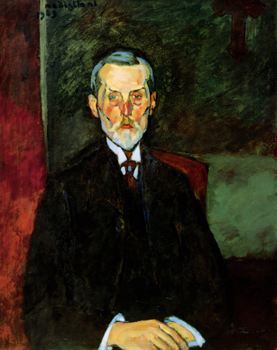 Portrait of Jean-Baptiste Alexandre [Amedeo Modigliani, 1909, from Catalogue de l’Exposition Amedeo Modigliani]