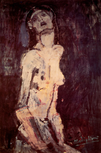 Study of a nude or Dolent nude [Amedeo Modigliani, 1908, from Catalogue de l’Exposition Amedeo Modigliani]