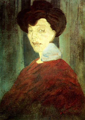女の胸像 [アメデオ・モディリアーニ, 1907年, 「モディリアーニ展」カタログより] パブリックドメイン画像 