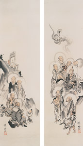 十六羅漢 [河鍋暁斎, 1871-1889年, これぞ暁斎！ ゴールドマンコレクションより]のサムネイル画像