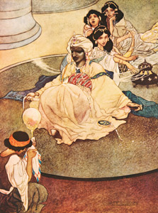 月の山の王の扉絵 [チャールズ・ロビンソン, 1913年, The Fantastic Paintings of Charles & William Heath Robinsonより]のサムネイル画像