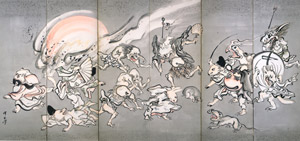 Night procession of the hundred demons （Left） [Kawanabe Kyosai, 1871-1889, from This is Kyōsai!] Thumbnail Images
