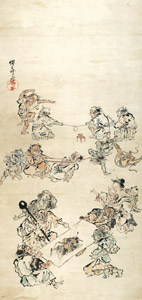 Demons looking at a painting of Shōki [Kawanabe Kyosai, 1871-1889, from This is Kyōsai!] Thumbnail Images