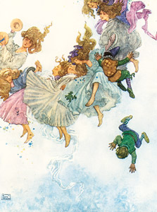 Round and Round They Went, Such Whirling and Twirling (Elfin-Mount) [William Heath Robinson, from The Fantastic Paintings of Charles & William Heath Robinson] Thumbnail Images