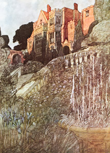 四つの庭園の挿絵 [チャールズ・ロビンソン, 1912年, The Fantastic Paintings of Charles & William Heath Robinsonより]のサムネイル画像