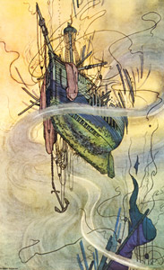The wrecks dissolve above us; their dust drops down from afar— Down to the dark, to the utter dark, where the blind white sea-snakes are. [William Heath Robinson, 1909, from The Fantastic Paintings of Charles & William Heath Robinson] Thumbnail Images