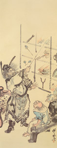 Shōki instructing demons  [Kawanabe Kyosai, 1871-1889, from This is Kyōsai!] Thumbnail Images