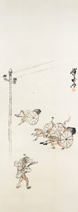 Frogs and telegraph pole  [Kawanabe Kyosai, 1871-1889, from This is Kyōsai!] Thumbnail Images