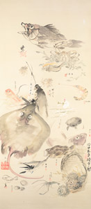 A group of fish  [Kawanabe Kyosai, 1885, from This is Kyōsai!] Thumbnail Images