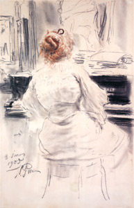 ピアノに向かって [イリヤ・レーピン, 1905年, 国立トレチャコフ美術館所蔵 レーピン展より]のサムネイル画像
