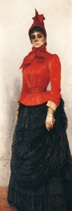 ワルワーラ・イスクル・フォン・ヒルデンバント男爵夫人の肖像 [イリヤ・レーピン, 1889年, 国立トレチャコフ美術館所蔵 レーピン展より]のサムネイル画像